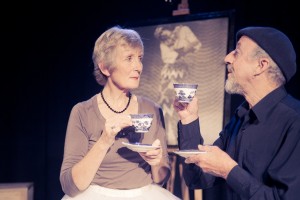 Rehearsal of the stage play Meeting Karpovsky, starring Helen Moulder and Sir Jon Trimmer.